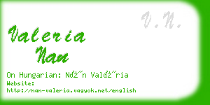 valeria nan business card